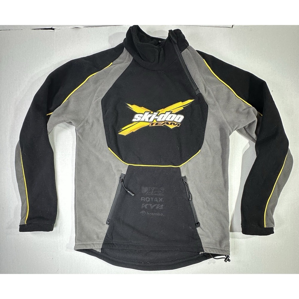 Ski-Doo Team X-Team BRP Fleece Pullover Black Gray Yellow Small